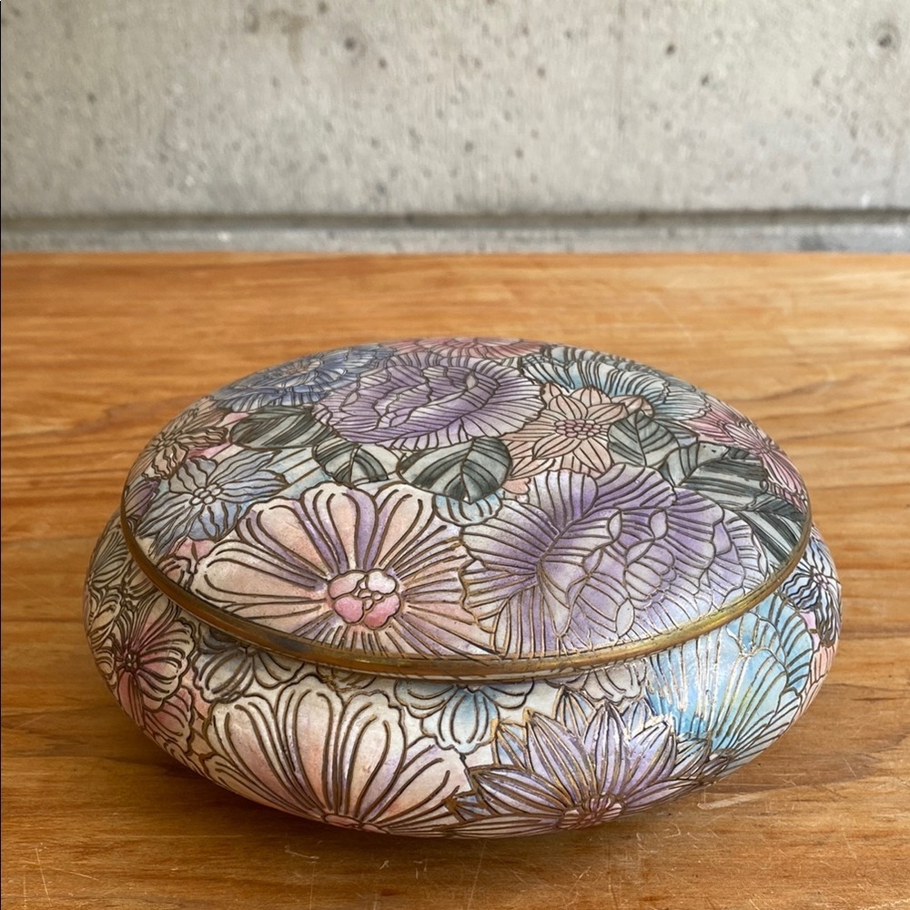 Vtg Frederick Cooper stamped (171) trinket bowl with lid